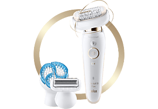 BRAUN Silk-épil 9 Flex SkinSpa - Epilierer (Weiss/Gold)