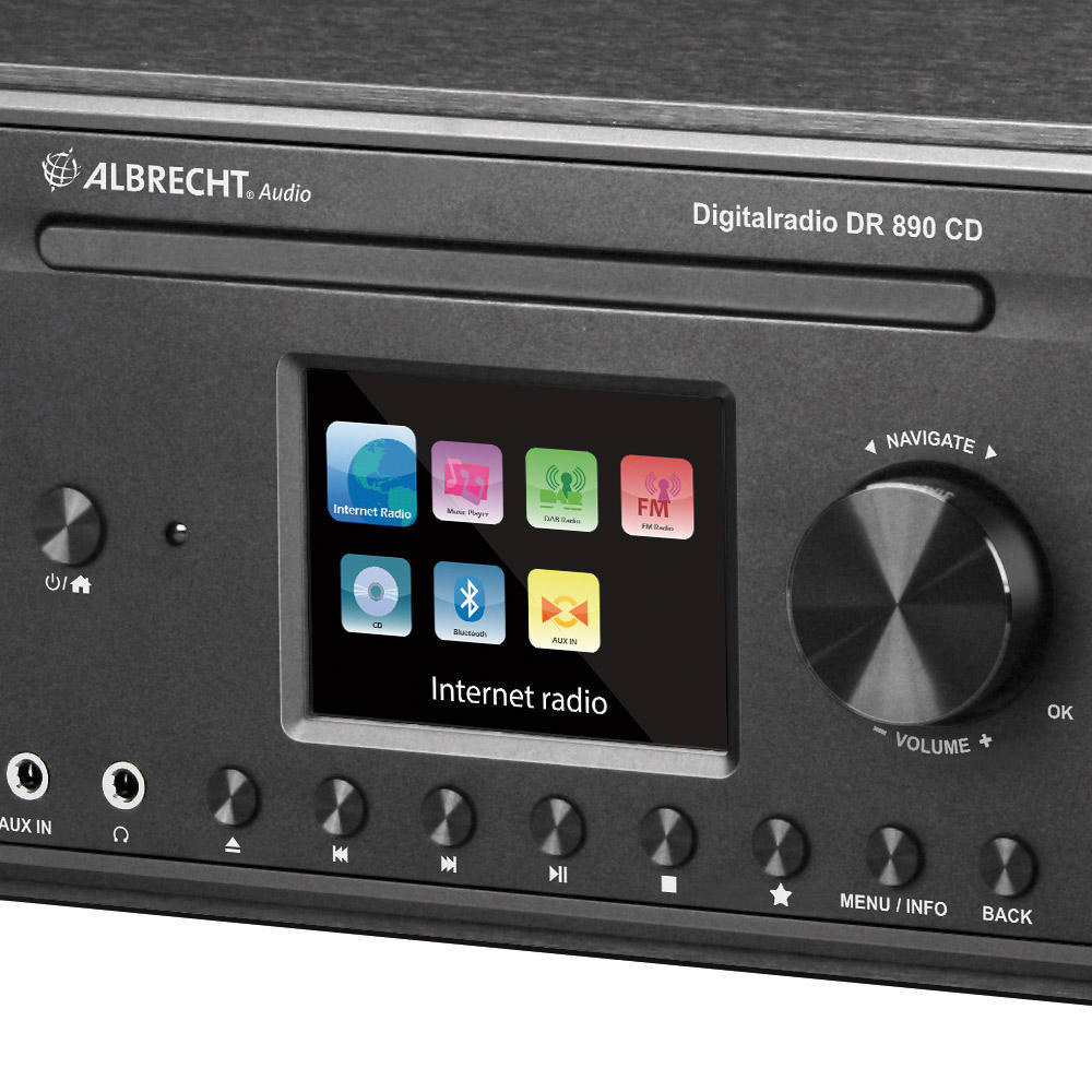 ALBRECHT DR890 CD Internetradio, Internet Radio, FM, DAB+, Schwarz