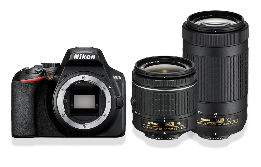 NIKON D3500+ AF P 18 55 VR +AF P 70 300 VR Kit Dijital Kamera 