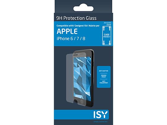ISY IPG 5000-2D - Schutzglas (Passend für Modell: Apple iPhone 6, iPhone 7, iPhone 8)