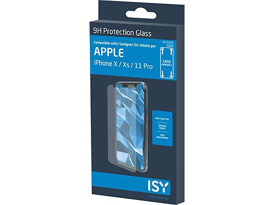 ISY IPG 5008-2D - Schutzglas (Passend für Modell: Apple iPhone X, iPhone XS, iPhone 11 Pro)