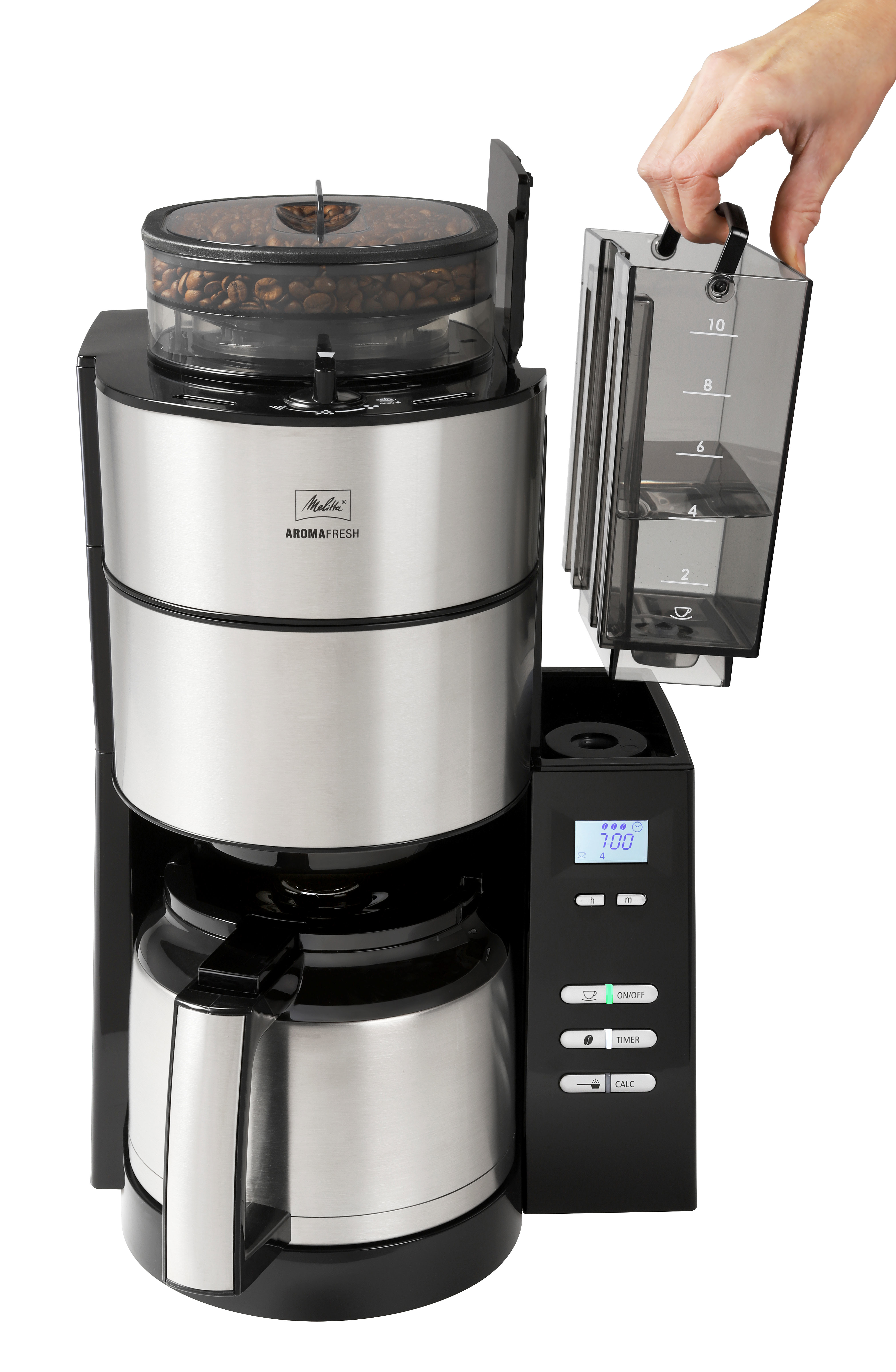 MELITTA  Percolateur  AromaFresh Therm (1021-12) - Machine à café - Capacité (réservoir d'eau): 1,4 l - Argenté