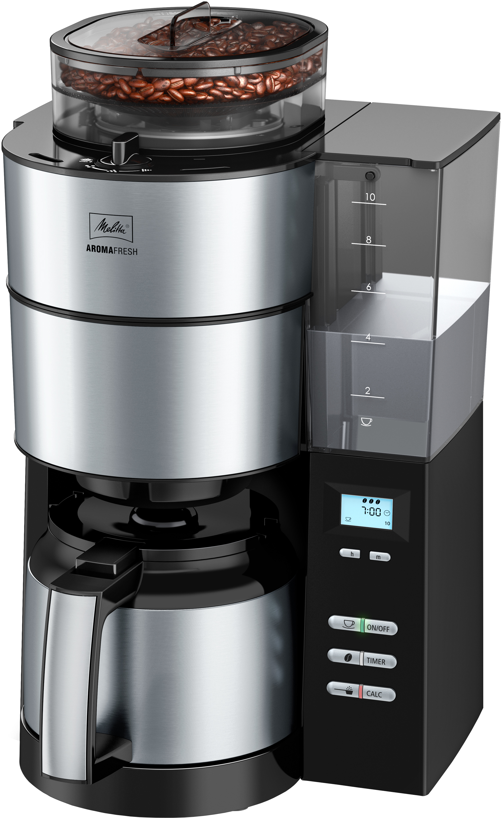 MELITTA  Percolateur  AromaFresh Therm (1021-12) - Machine à café - Capacité (réservoir d'eau): 1,4 l - Argenté