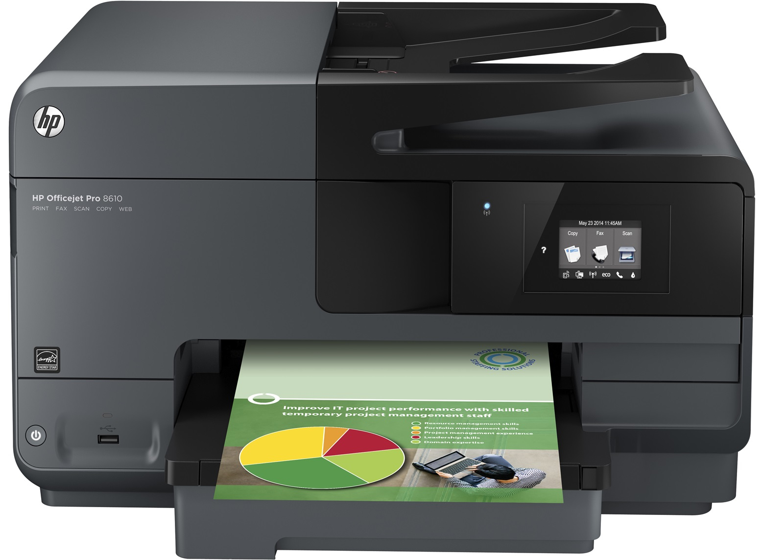 HP Multifunktionsdrucker OfficeJet Pro 8610 All-in-One (A7F64A), Multifunktionsdrucker, schwarz