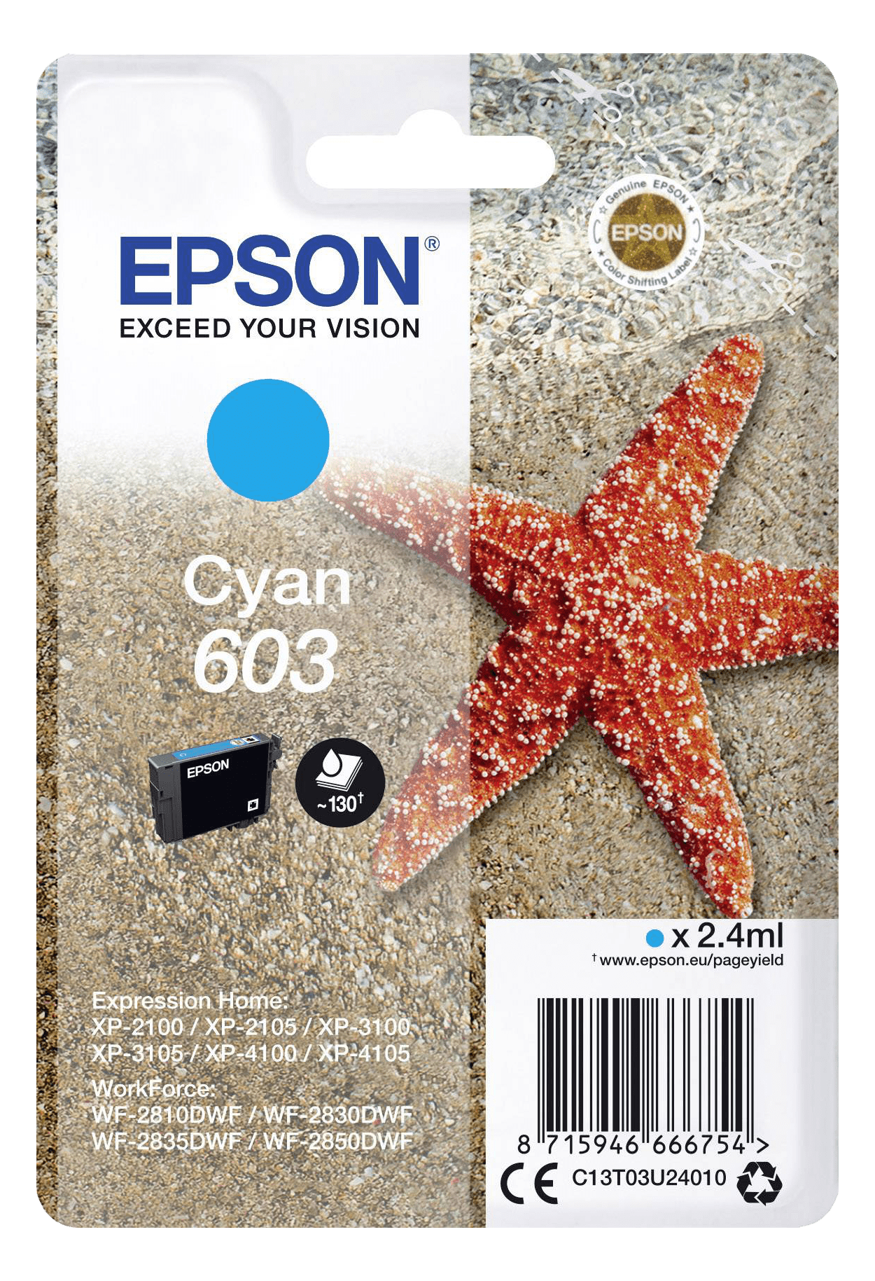 EPSON T03U24010 - 603 - Cartouche d'encre (Cyan)