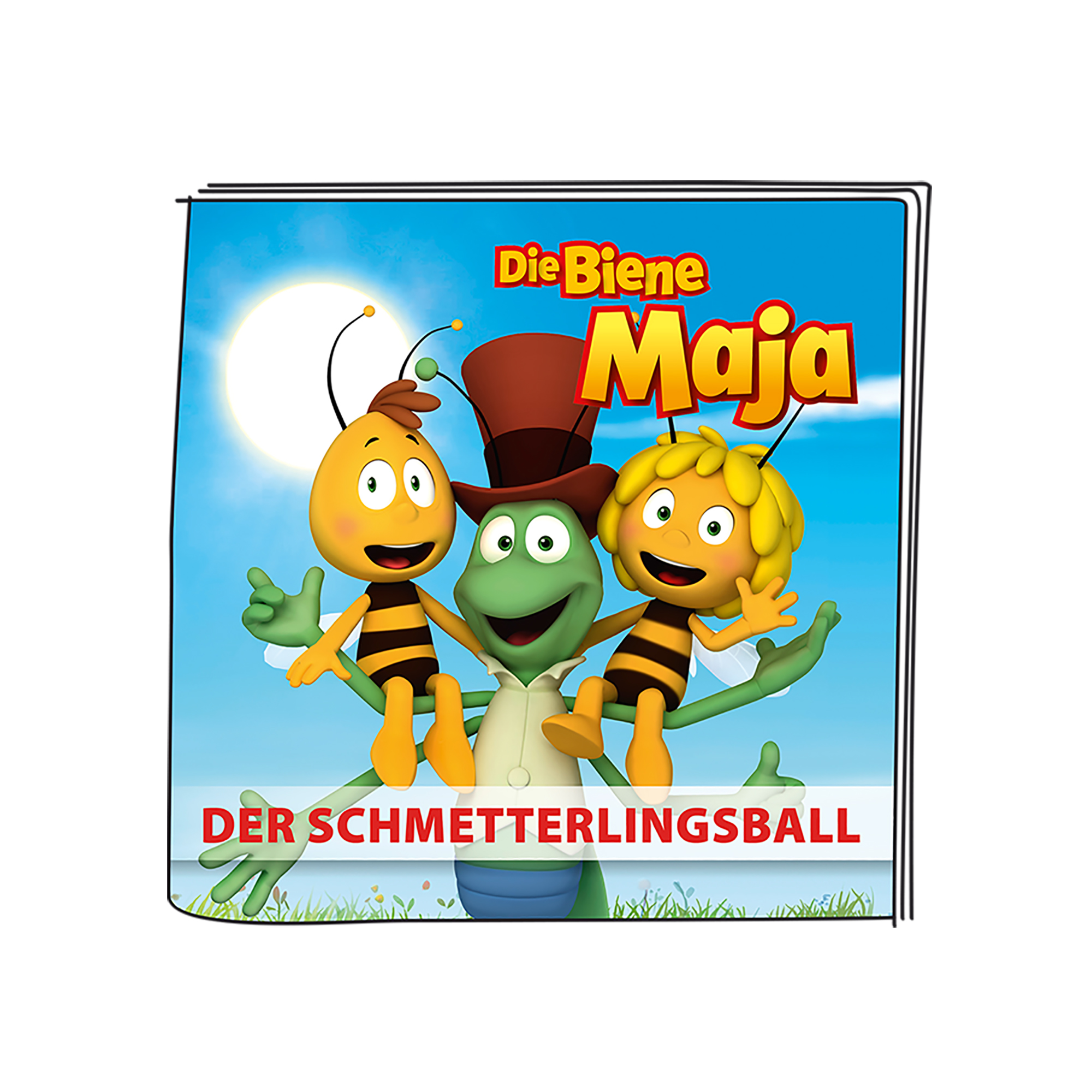 Box mit Tintenpatronen mit Text und Schmetterlingen.