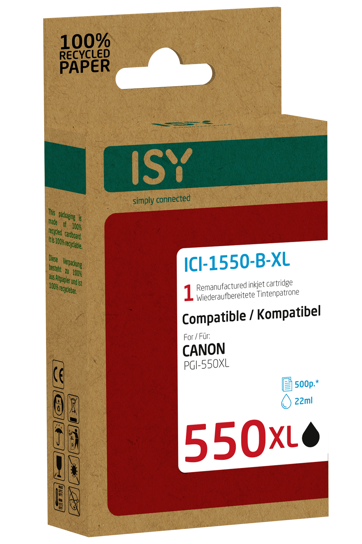 ICI-1550-B-XL Schwarz Tintenpatrone ISY