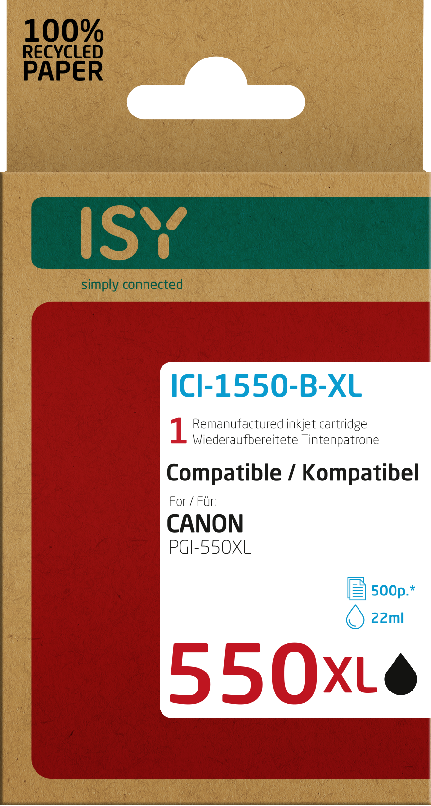 Tintenpatrone ICI-1550-B-XL ISY Schwarz