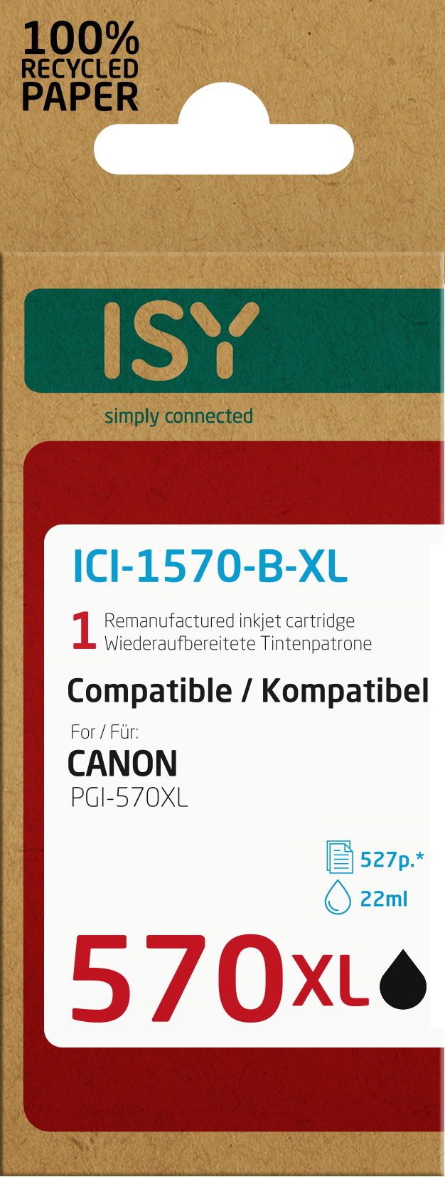 Tintenpatrone Schwarz ICI-1570-B-XL ISY