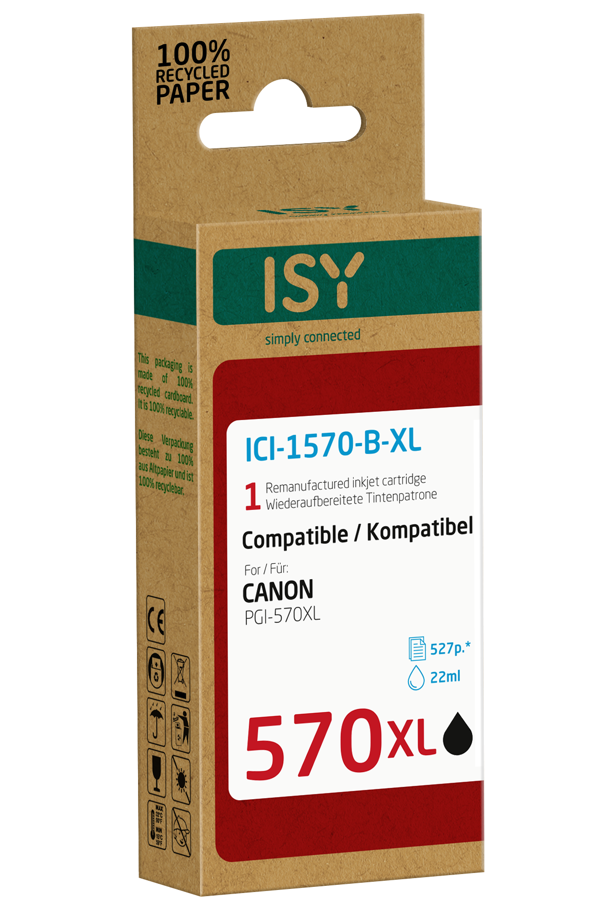 ISY Schwarz Tintenpatrone ICI-1570-B-XL