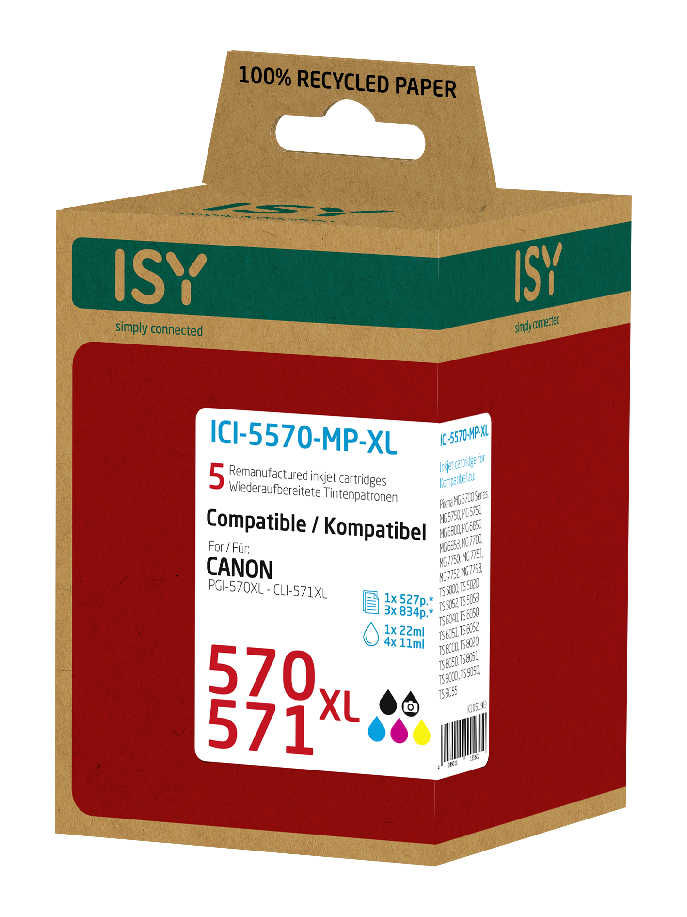 Mehrfarbig Tintenpatrone ICI-5570-MP-XL ISY