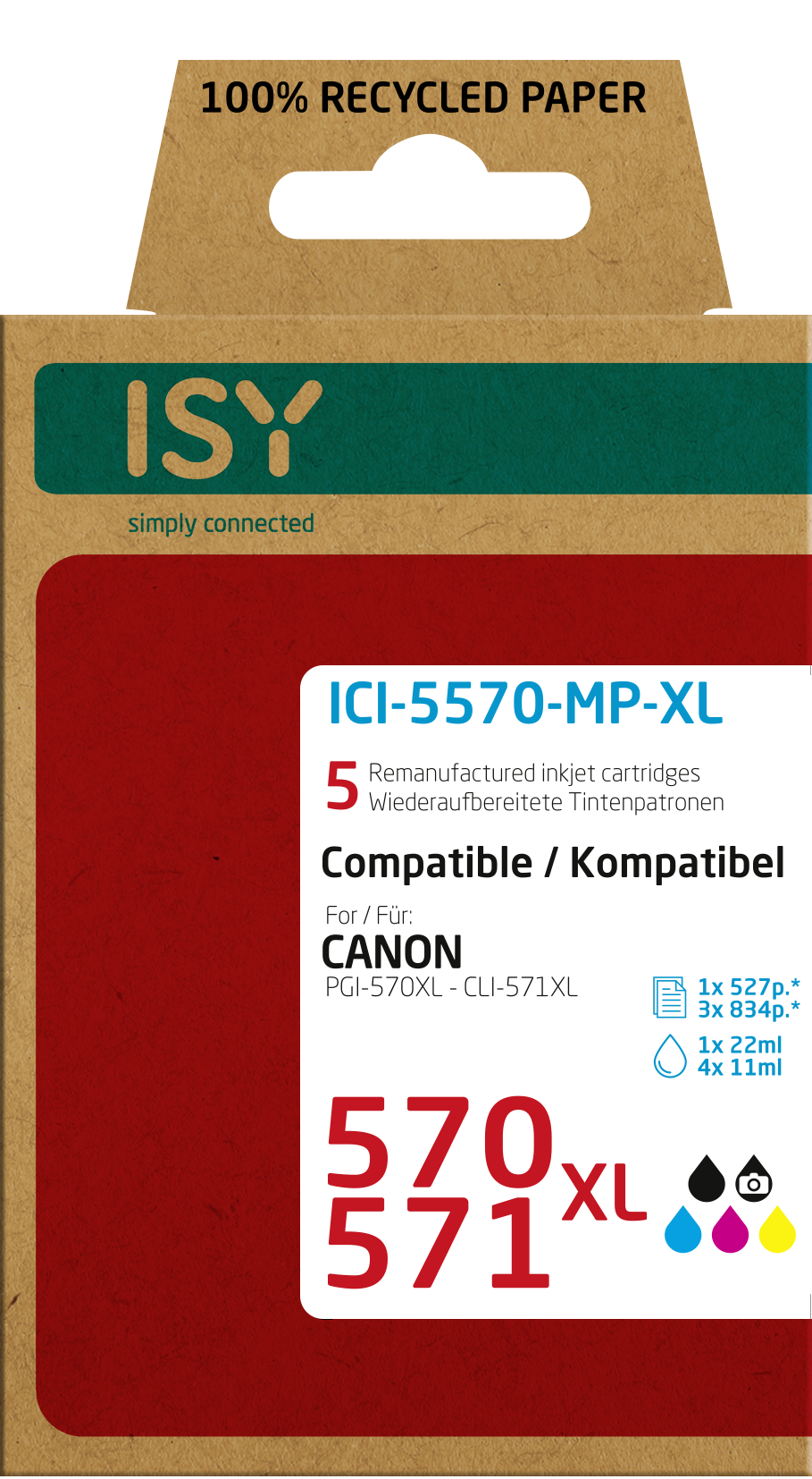 Tintenpatrone ISY Mehrfarbig ICI-5570-MP-XL