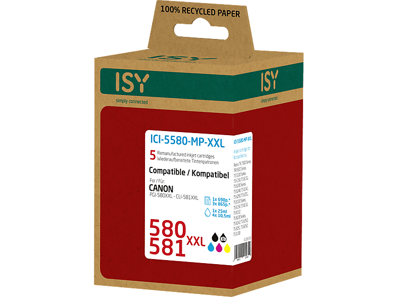 ICI-5580-MP-XXL Tintenpatrone Mehrfarbig ISY