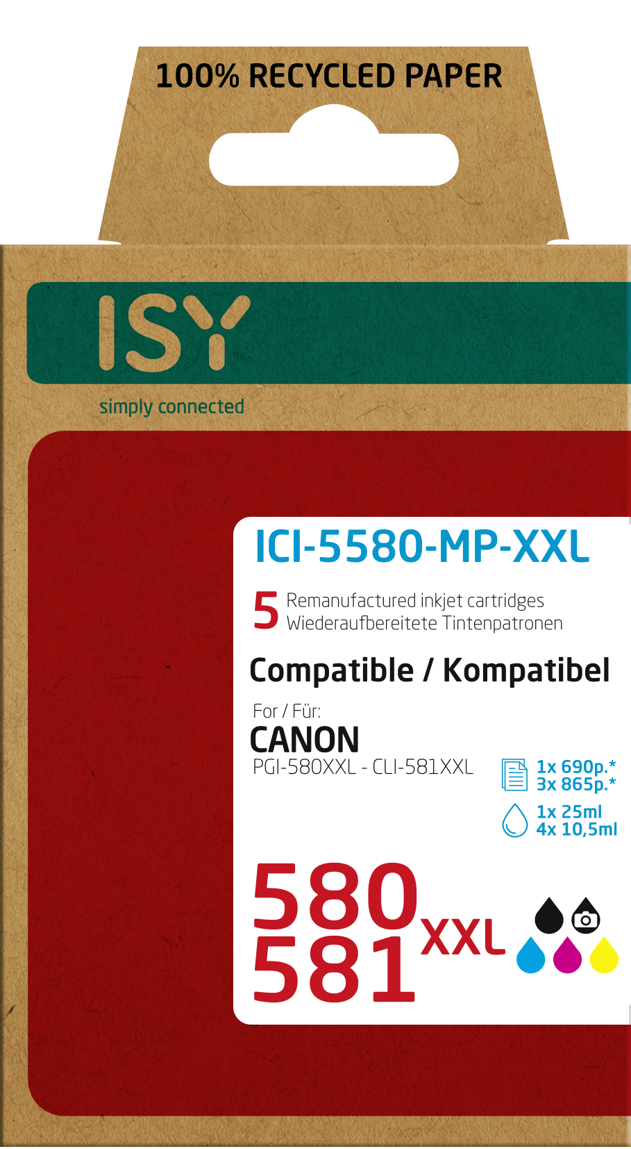 ISY Tintenpatrone ICI-5580-MP-XXL Mehrfarbig