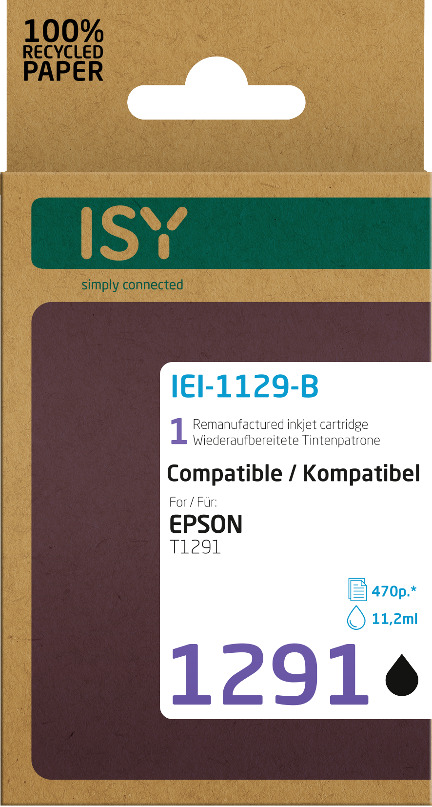 IEI-1129-B Schwarz ISY Tintenpatrone