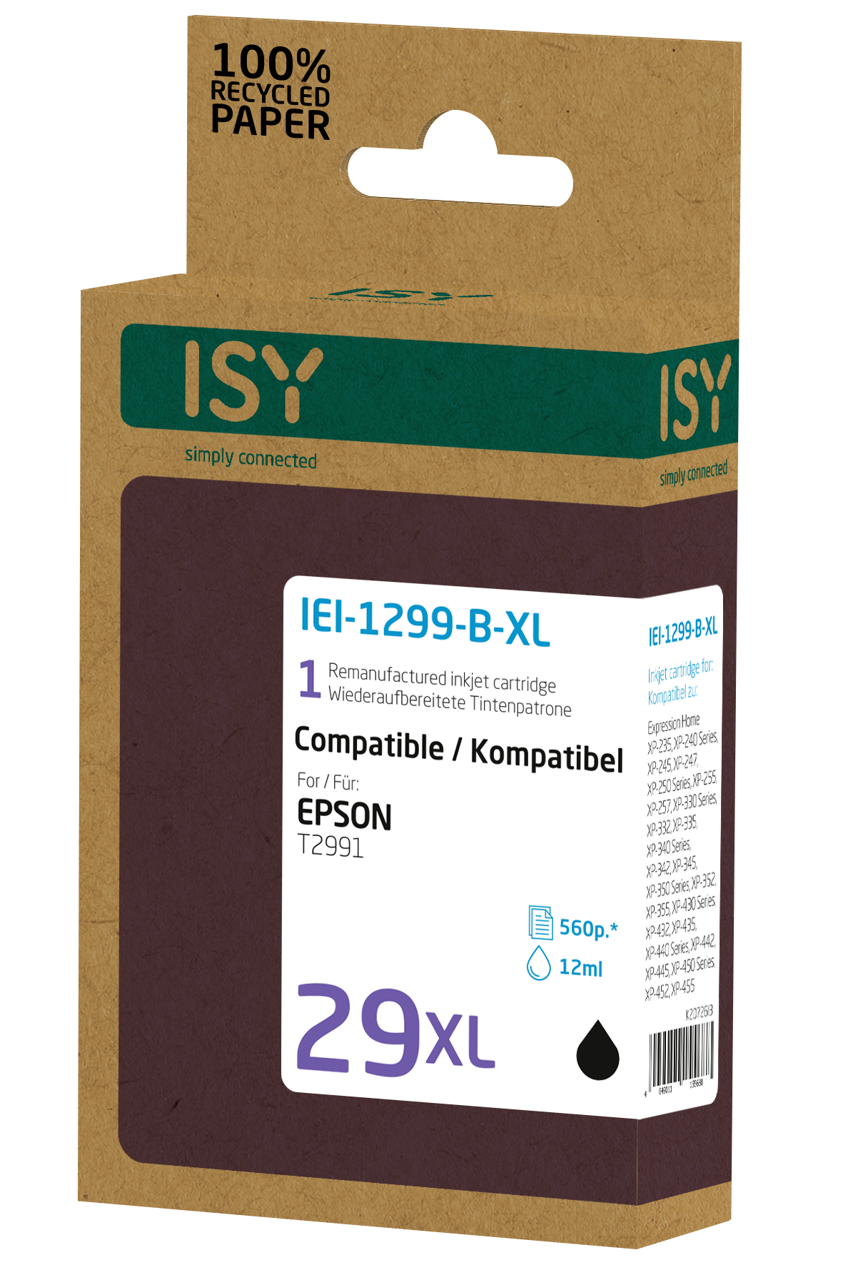 Tintenpatrone ISY Schwarz IEI-1299-B-XL