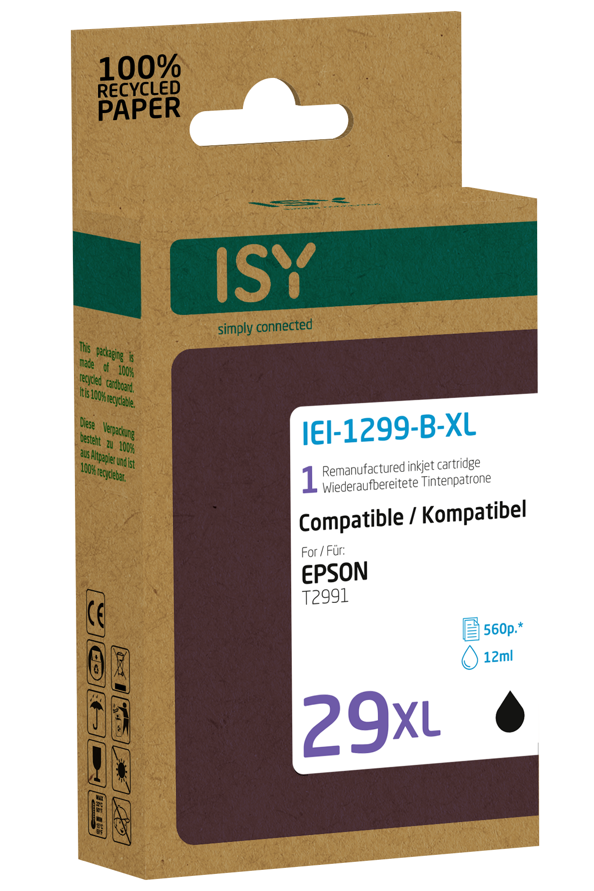 Tintenpatrone ISY Schwarz IEI-1299-B-XL