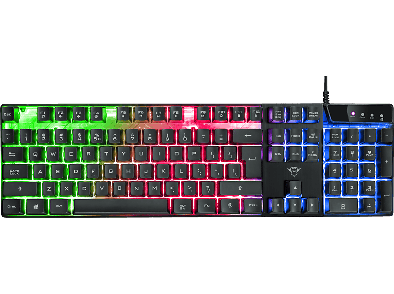 Trust Gxt 5 Azor Illuminated Gaming Tastatur Rubberdome Gaming Tastatur Mediamarkt