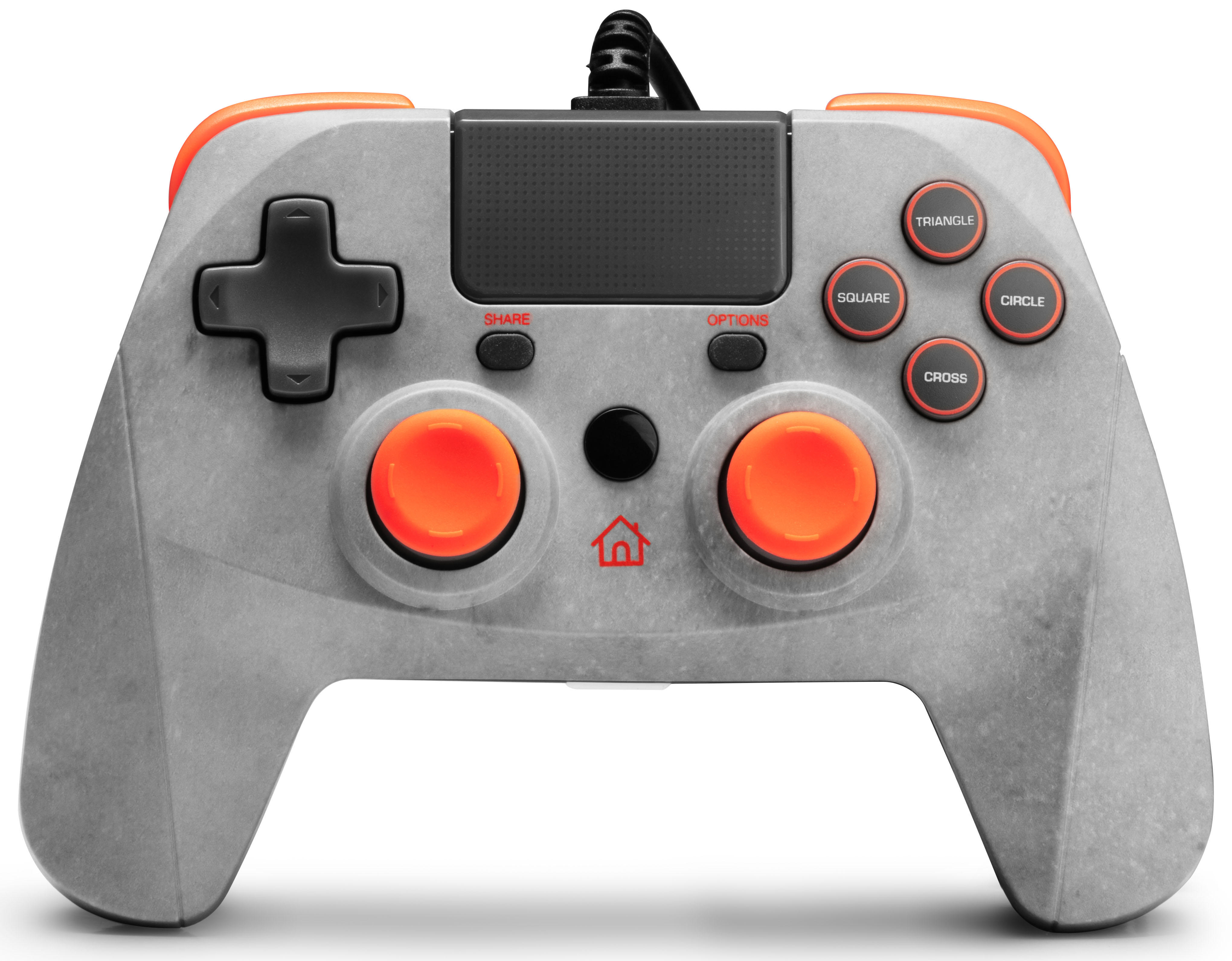 PlayStation S 4 Game:Pad Controller für Grau/Orange SNAKEBYTE ROCK 4