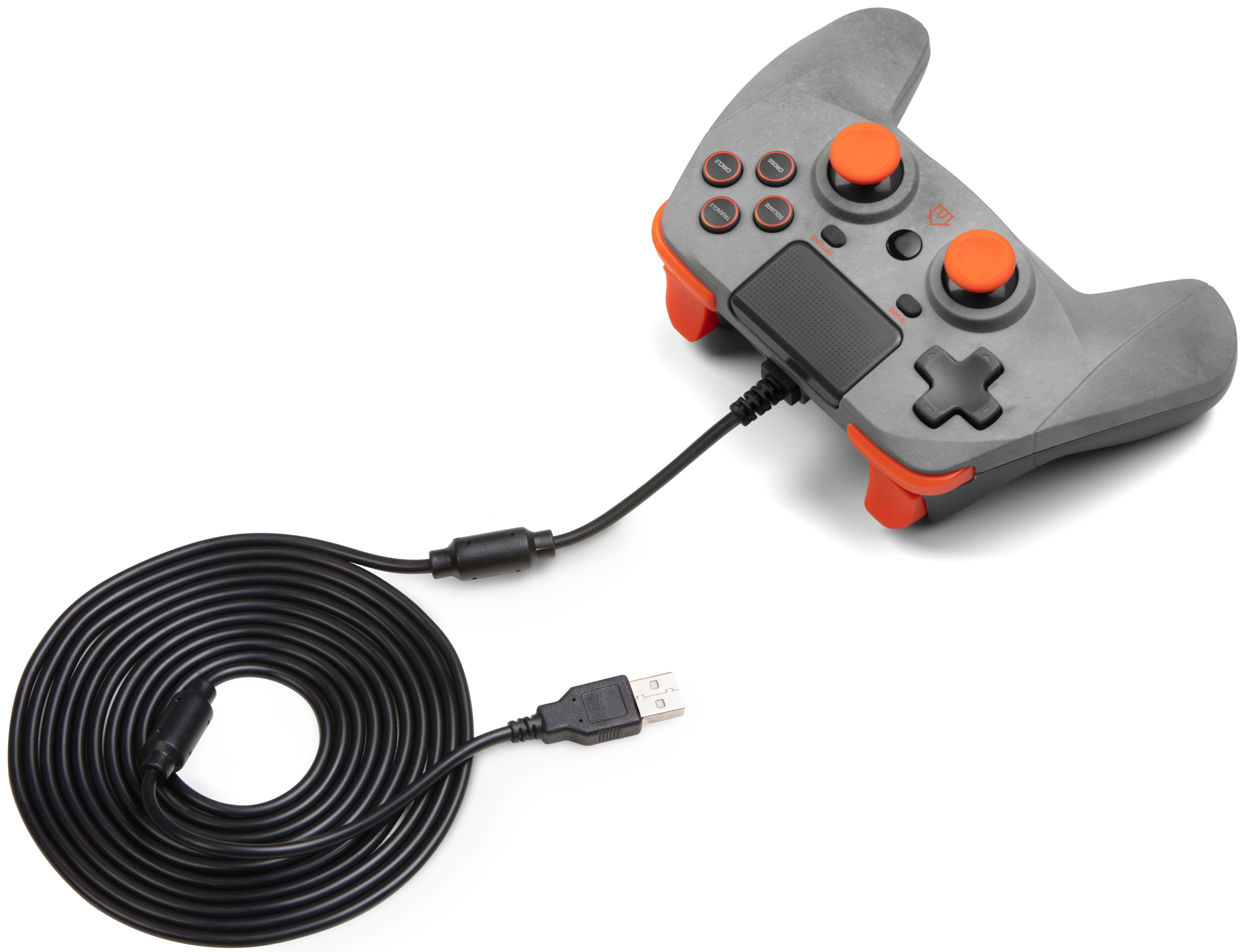 PlayStation S 4 Game:Pad Controller für Grau/Orange SNAKEBYTE ROCK 4