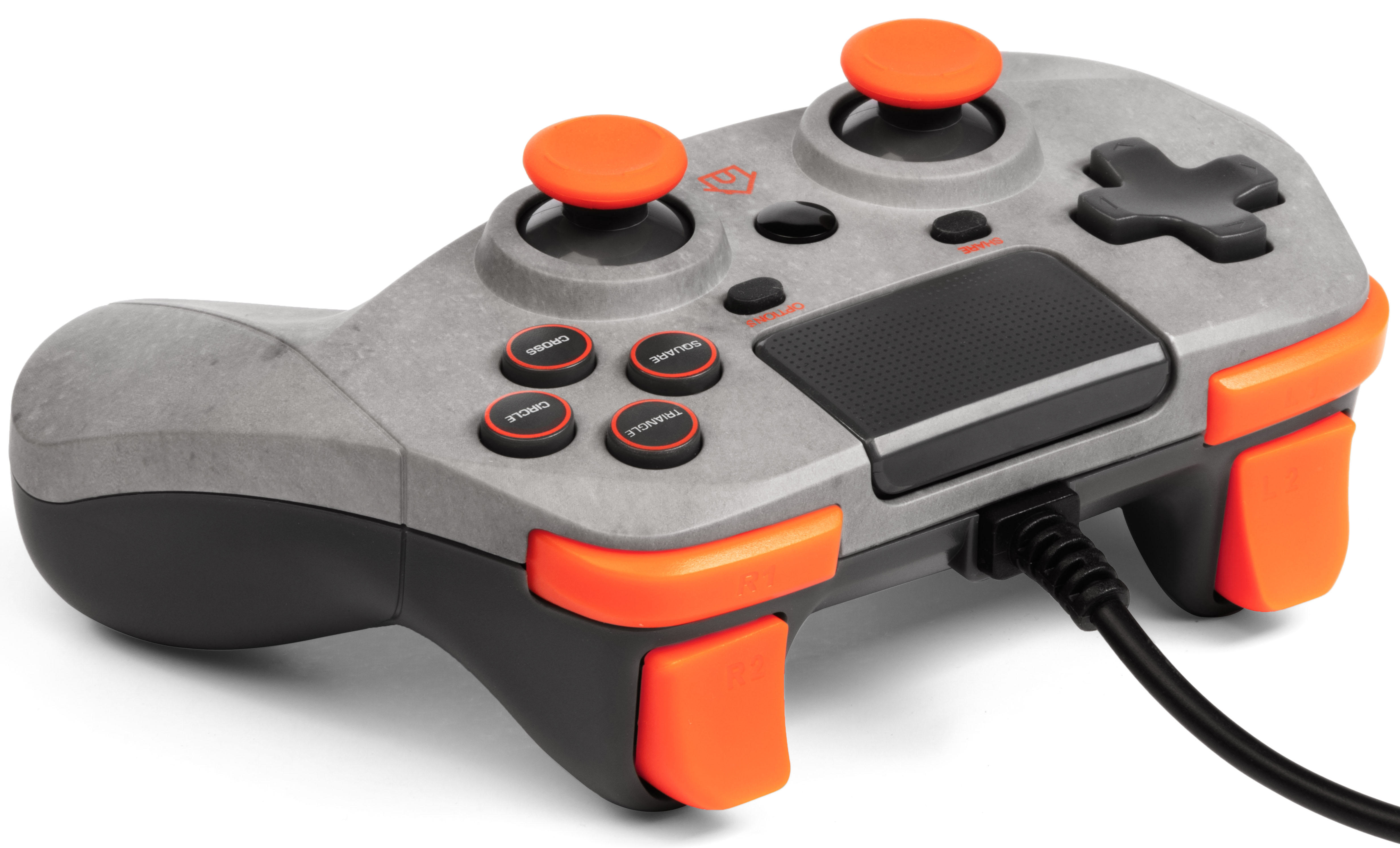 Controller Game:Pad für S PlayStation Grau/Orange 4 SNAKEBYTE ROCK 4