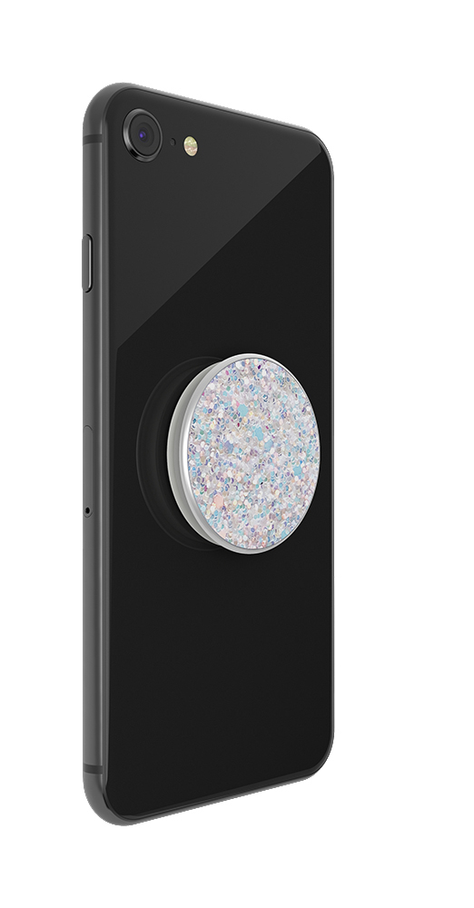 POPSOCKETS PopGrip Premium Sparkle SnowWhite Handyhalterung, Weiß 