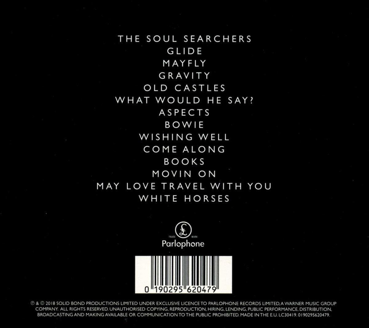 Ein schwarz-weißes Albumcover mit Songtiteln. Das Parlophone-Logo ist sichtbar.