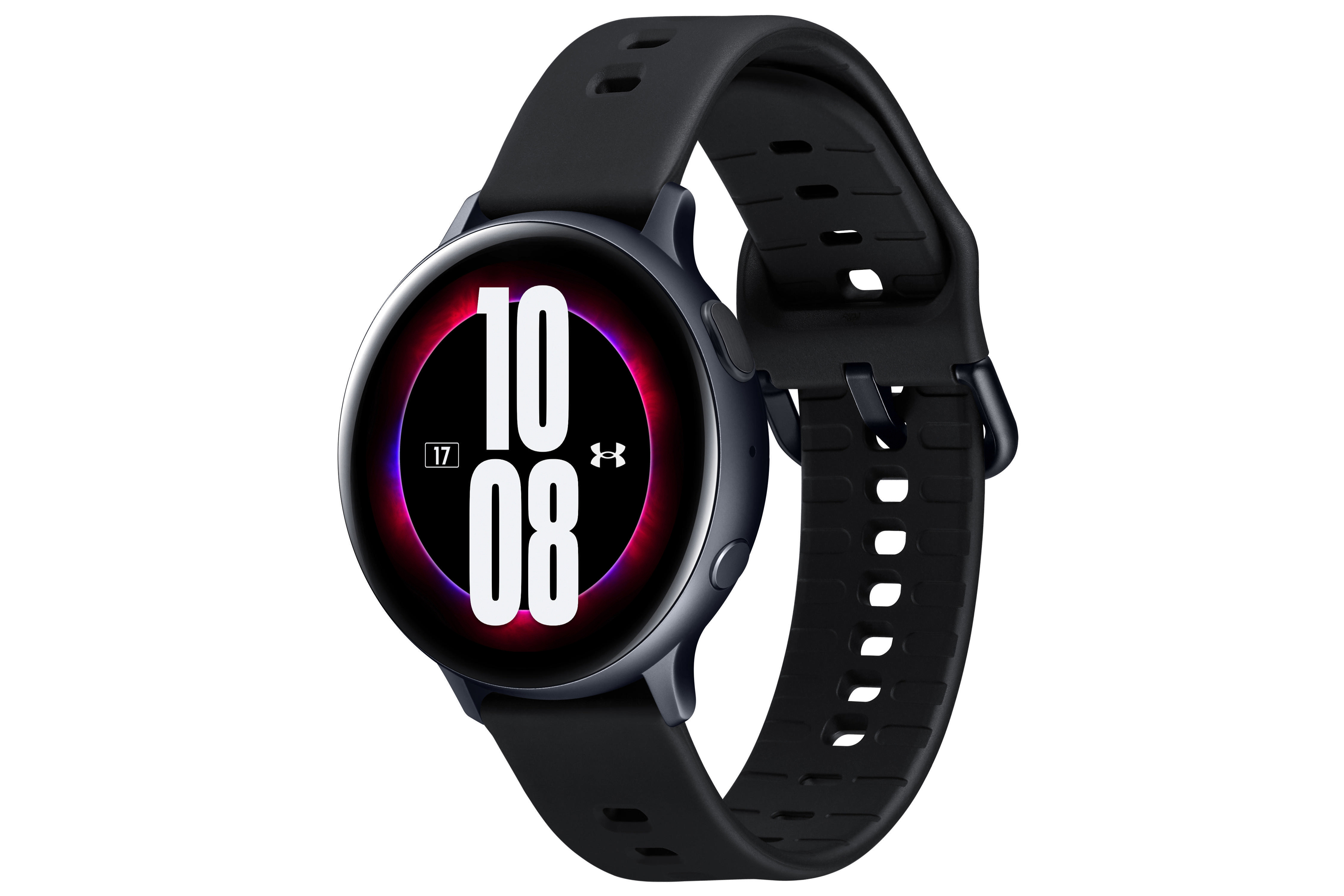 SAMSUNG Galaxy Watch Active2 44 mm Under Amour Edition Smartwatch Aluminium Fluorkautschuk, M/L, Schwarz