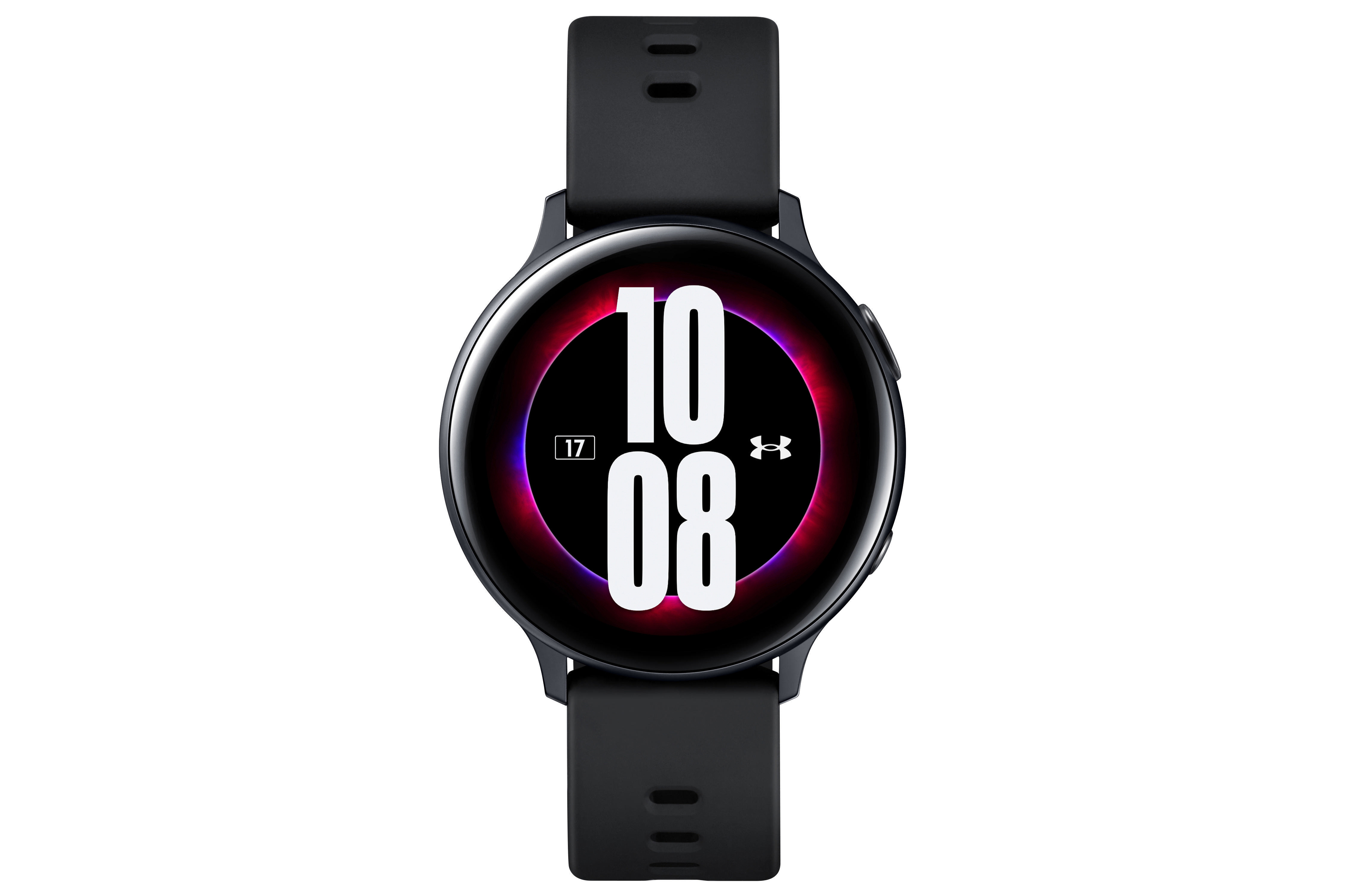 SAMSUNG Galaxy Watch Active2 44 mm Under Amour Edition Smartwatch Aluminium Fluorkautschuk, M/L, Schwarz