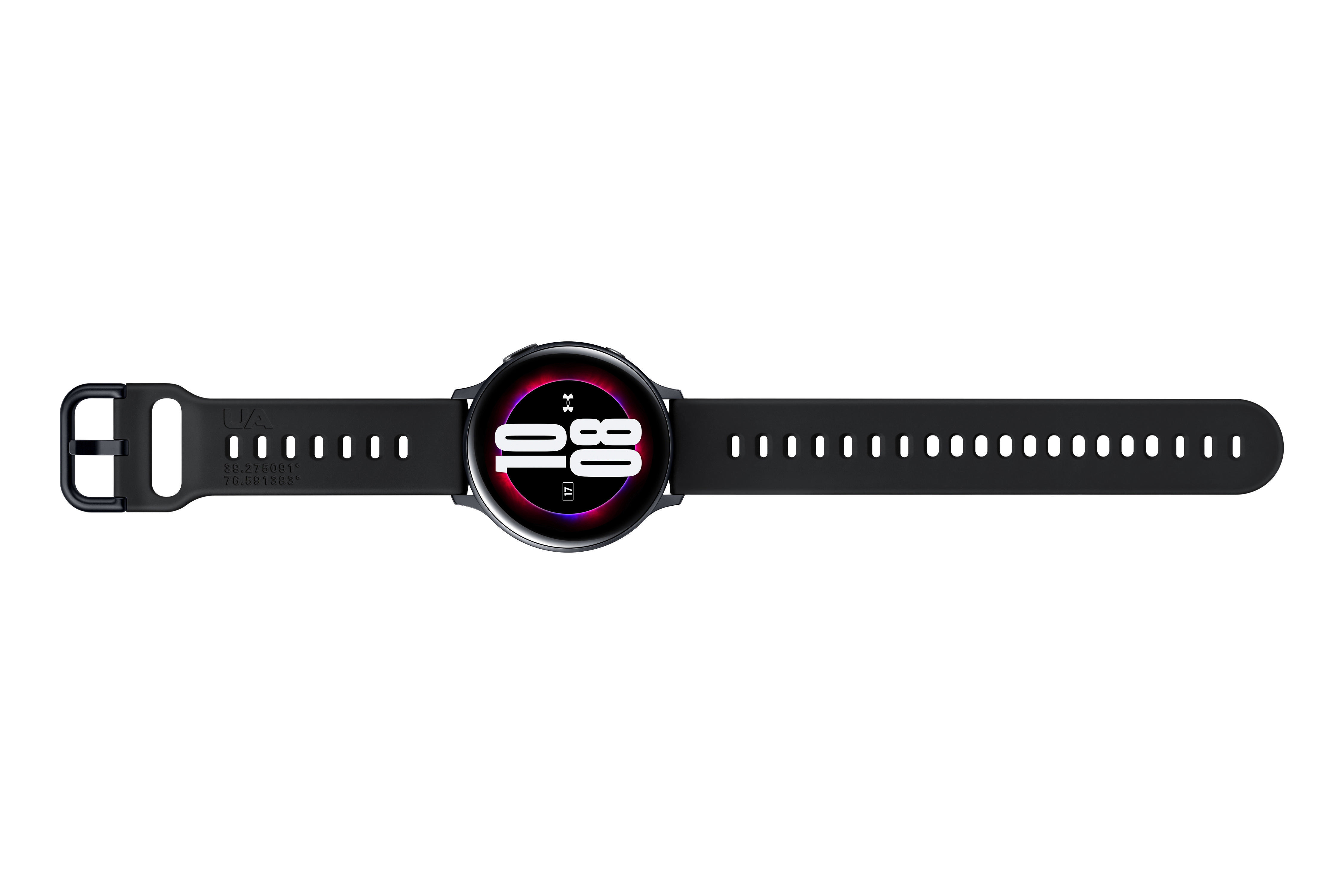 SAMSUNG Galaxy Watch Active2 44 mm Under Amour Edition Smartwatch Aluminium Fluorkautschuk, M/L, Schwarz