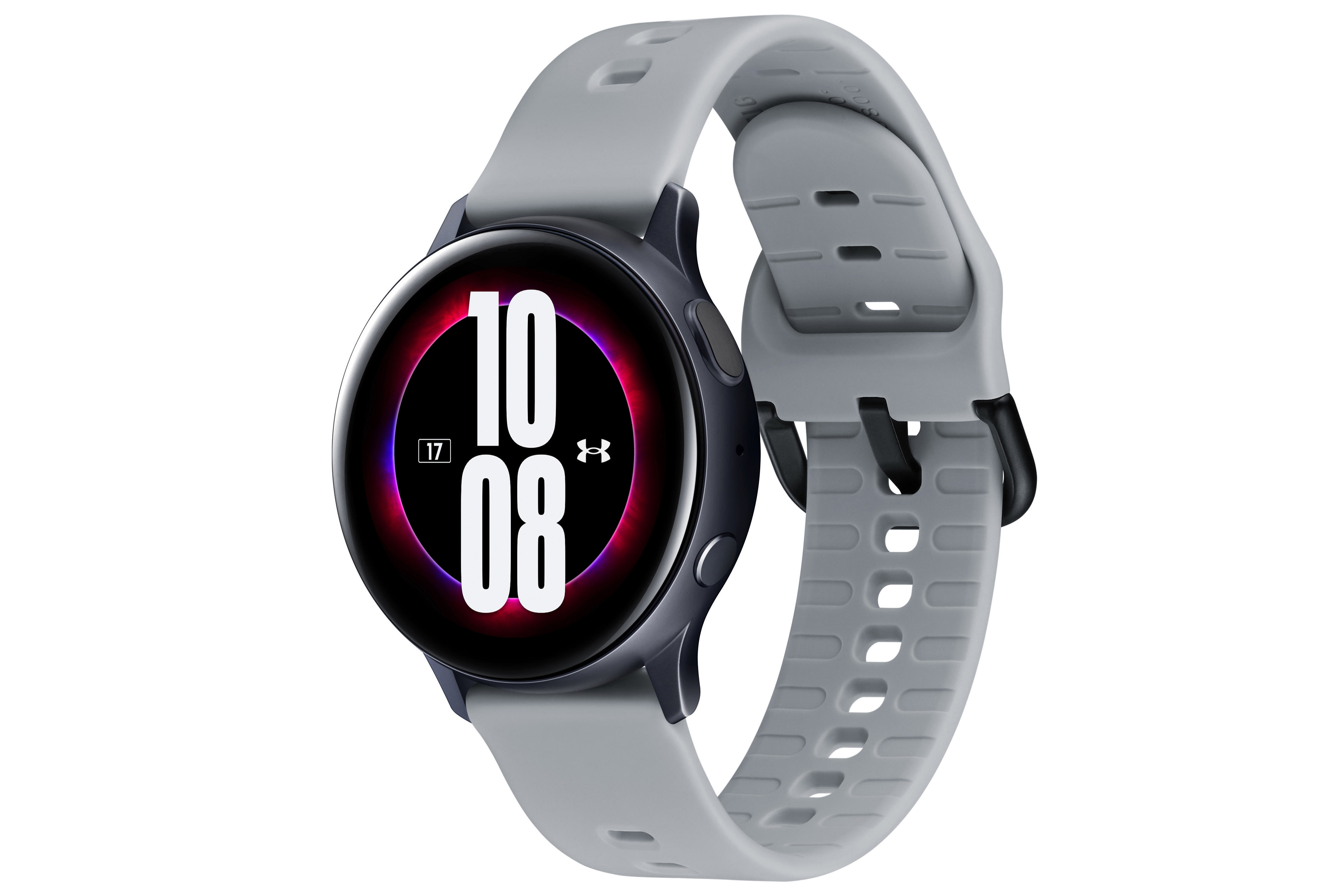 SAMSUNG Galaxy Watch Active2 40 mm Under Amour Edition Smartwatch Aluminium Fluorkautschuk, S/M, Mod Gray