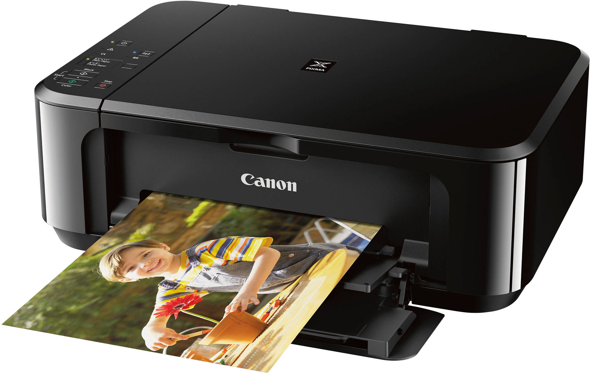 Egy Canon PIXMA tintasugaras nyomtató fotónyomattal.