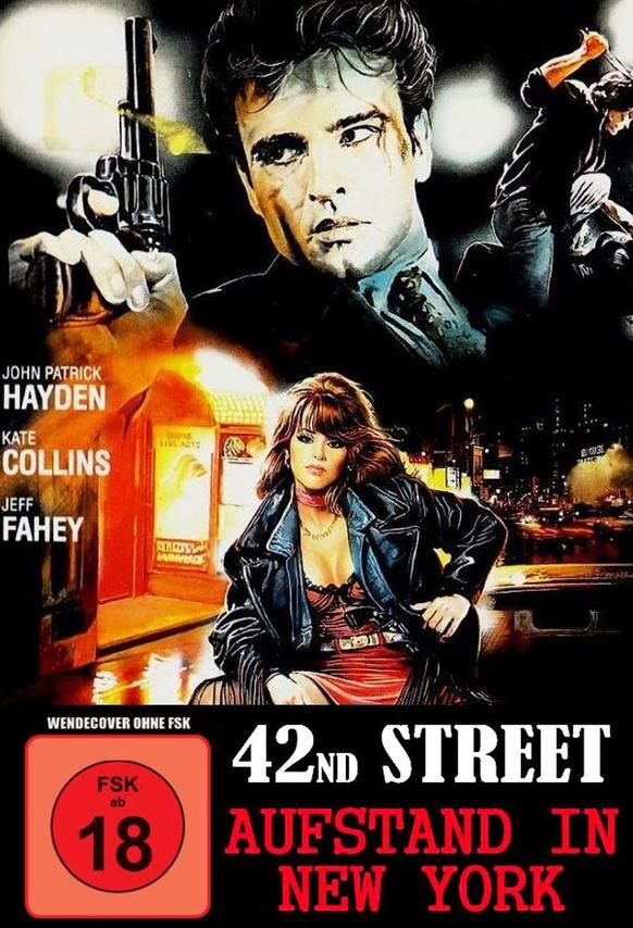 Filmposter für 42nd Street Aufstand in New York. Schauspieler und Filmtitel sind sichtbar.