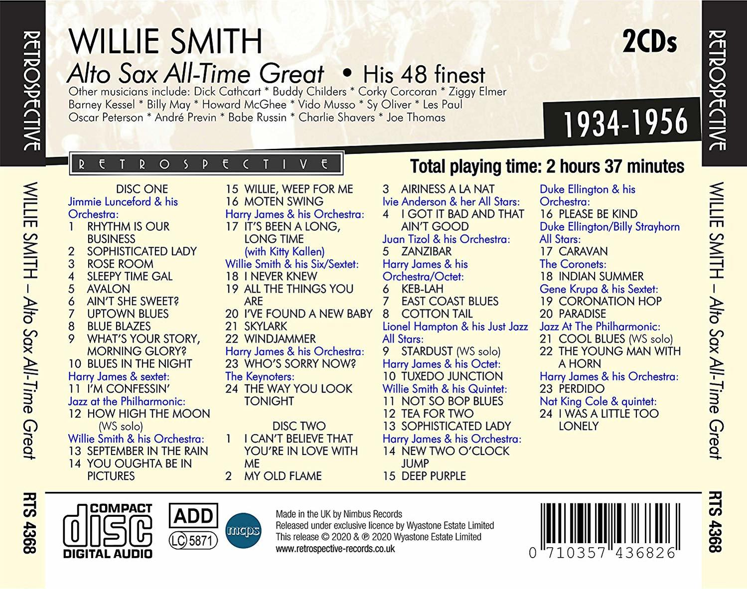 Willie Smith - ALTO SAX ALL-TIME GREAT  - (CD)