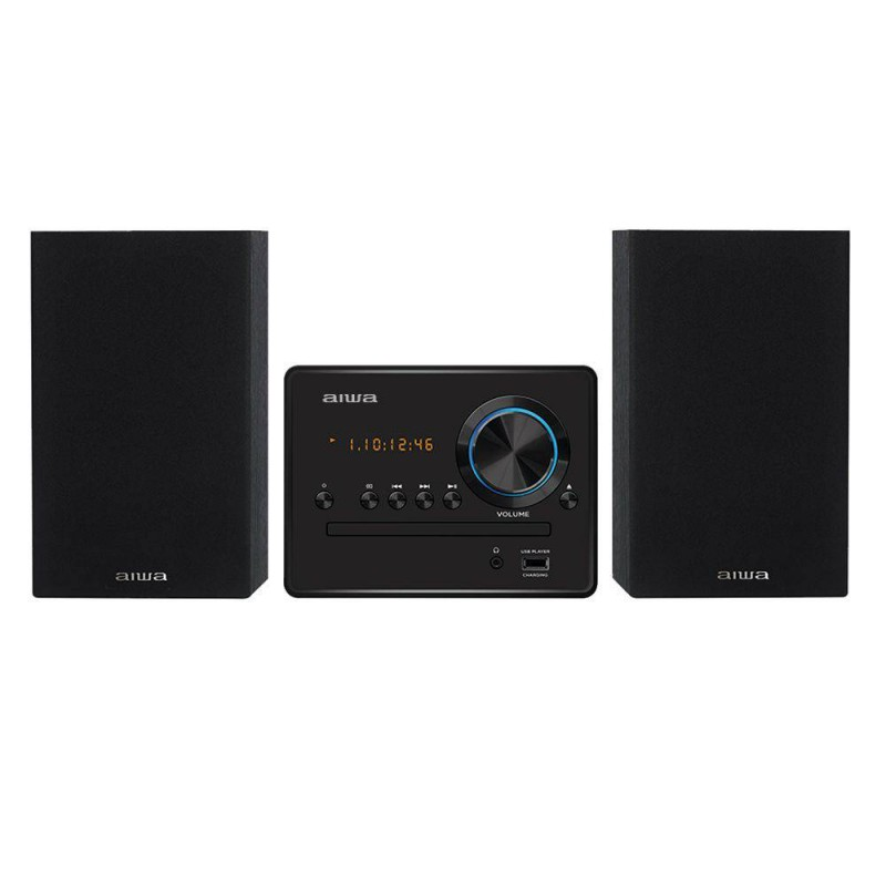 Aiwa Msbtu300 Cadena hifi bluetoothcdusb 20w negro microcadena con usb radio fm sistema de audio para el hogar uso 20