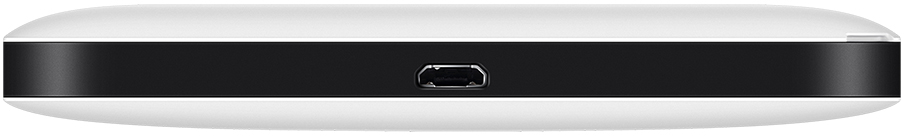 Egy fehér és fekete téglalap alakú eszköz. Látható egy micro USB port. A teteje és az alja fehér, a közepe fekete.