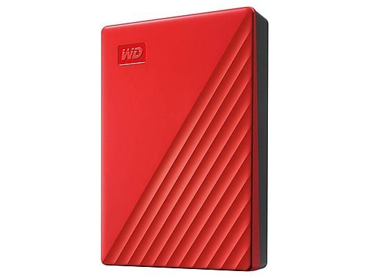 Disco duro externo 4 TB - WD My Passport, Portátil, HDD, USB 3.2, Funciona con Chromebook, Rojo