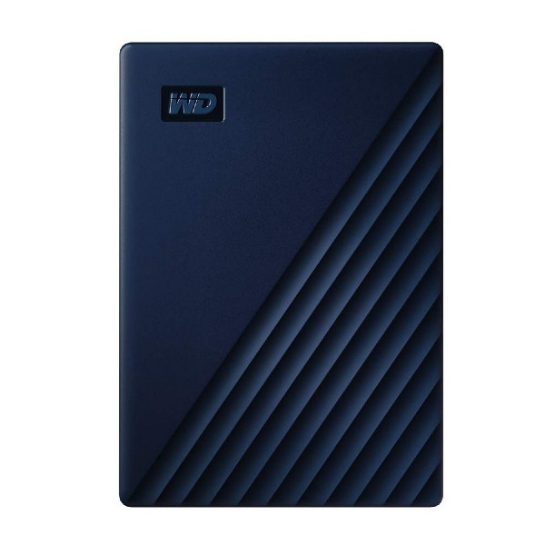 Disco duro externo 2 TB - WD My Passport para Mac, Portátil, USB-C y USB-A, Compatible con Genius, Con Contraseña, Azul