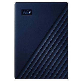 Disco duro externo 2 TB - WD My Passport para Mac, Portátil, USB-C y USB-A, Compatible con Genius, Con Contraseña, Azul