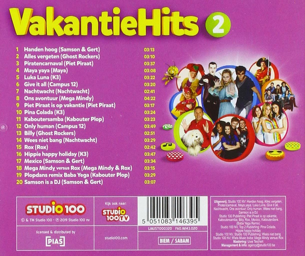 CD cover with the title VakantieHits 2, featuring various cartoon characters.