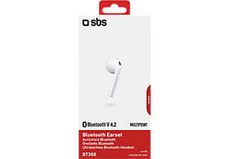 SBS Outlet Bluetooth fülhallgató monó fehér (TEEARSETBT350W)