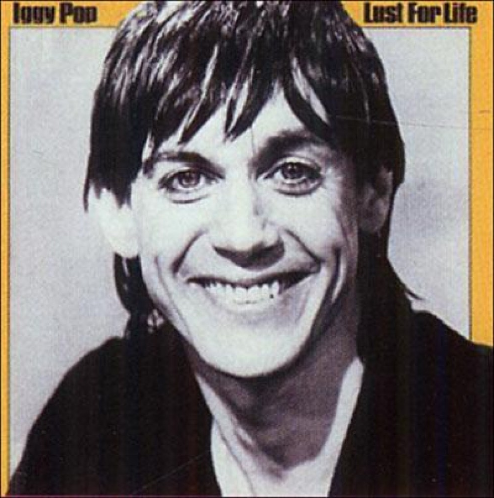 Pochette d'album : Iggy Pop souriant, avec un fond jaune et noir.