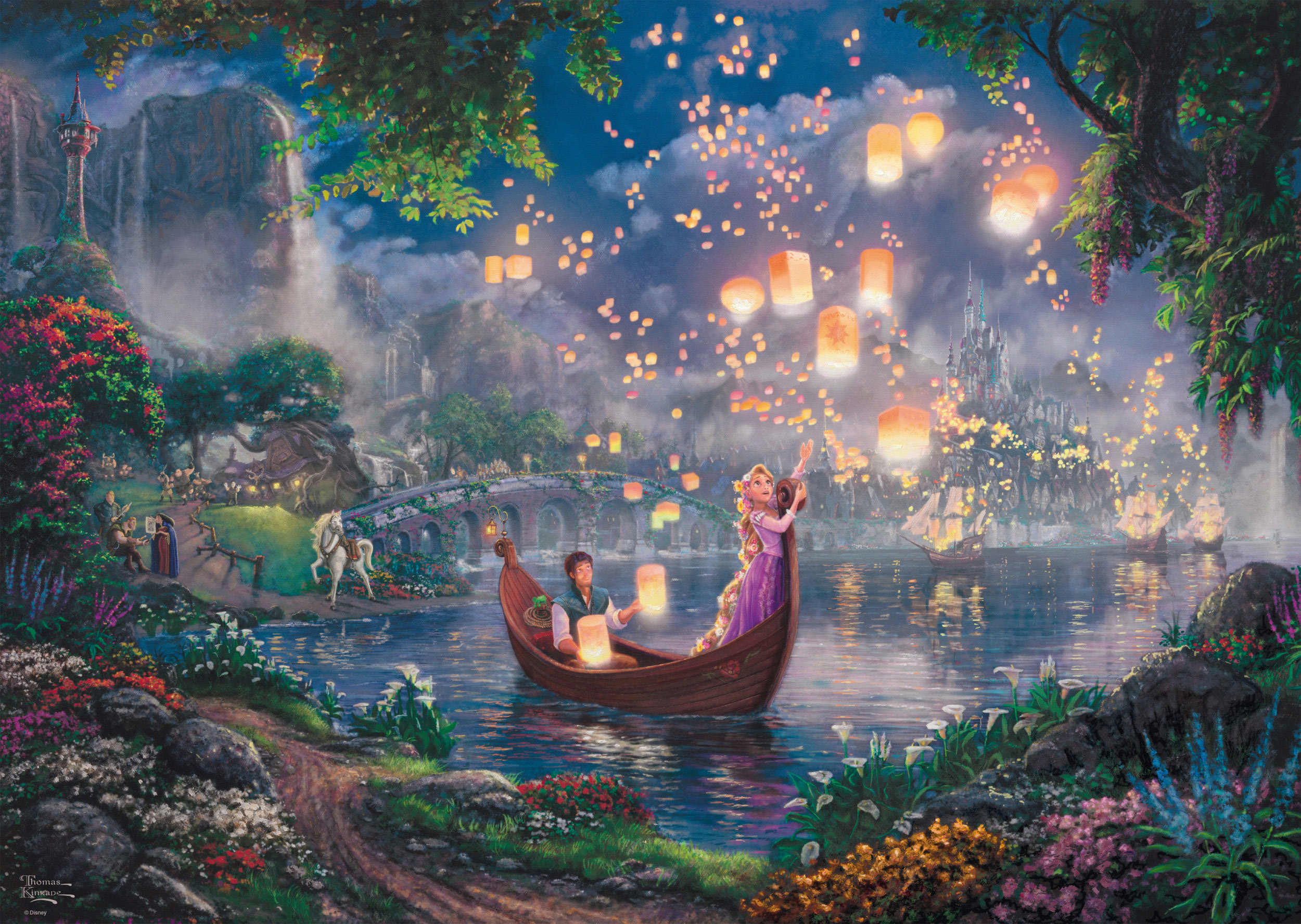 SCHMIDT SPIELE (UE) Disney Kinkade Rapunzel Puzzle 1.000 Thomas Mehrfarbig von Teile