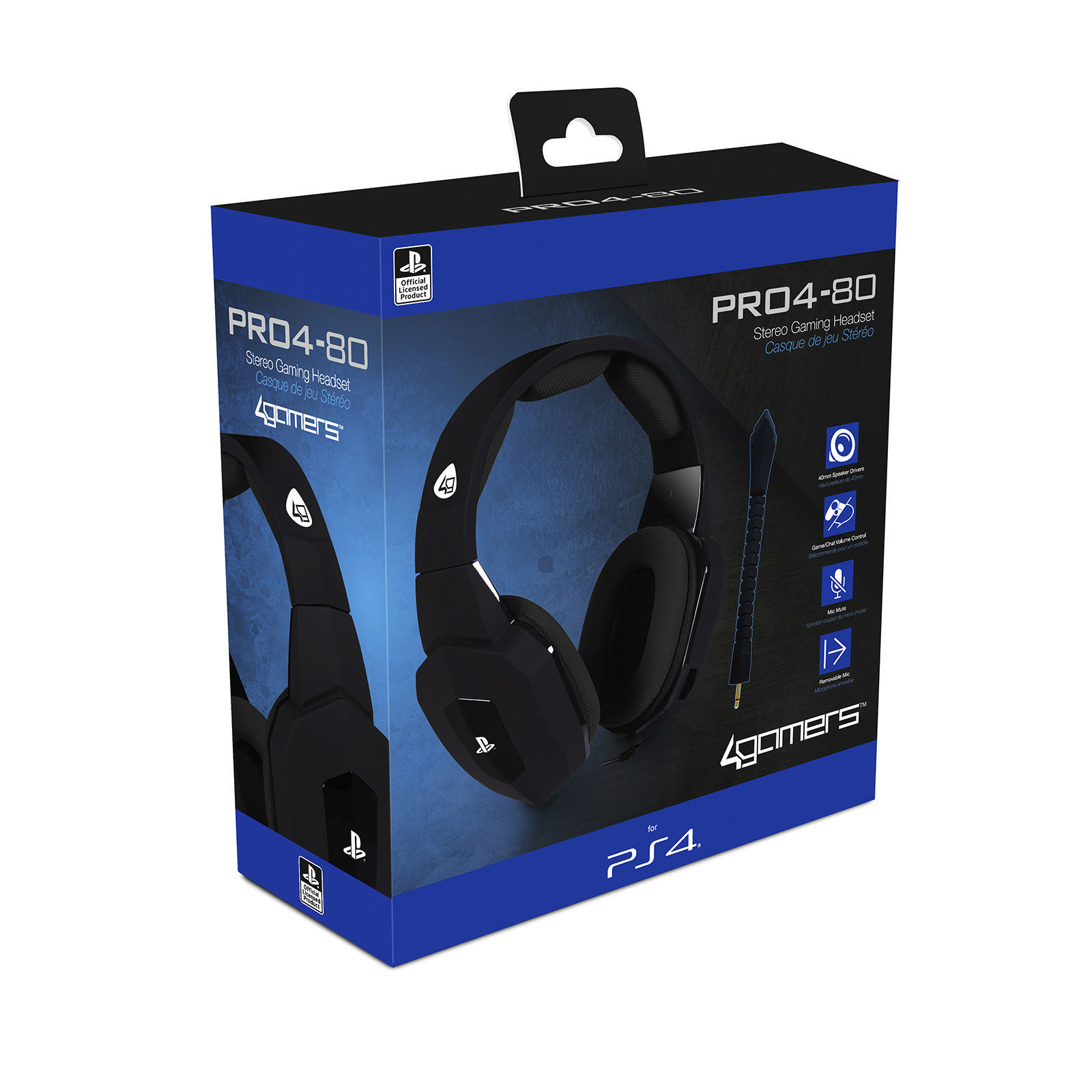 4GAMERS PS4 Stereo Pro4-80, On-ear Gaming Headset Schwarz