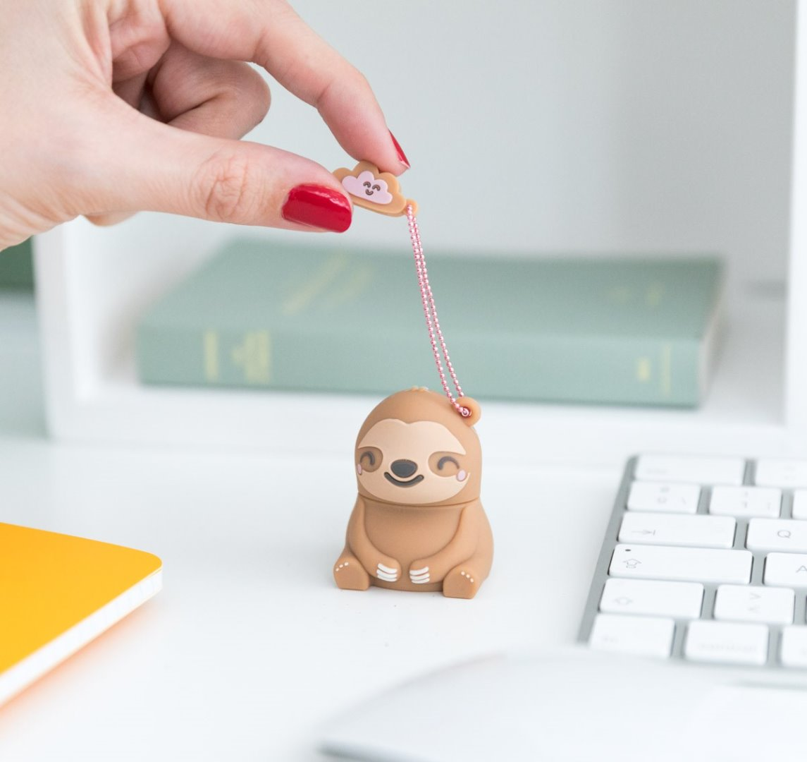 Pendrive de 32 GB - Mr. Wonderful (Slow Collection), Diseño Perezoso, Marrón