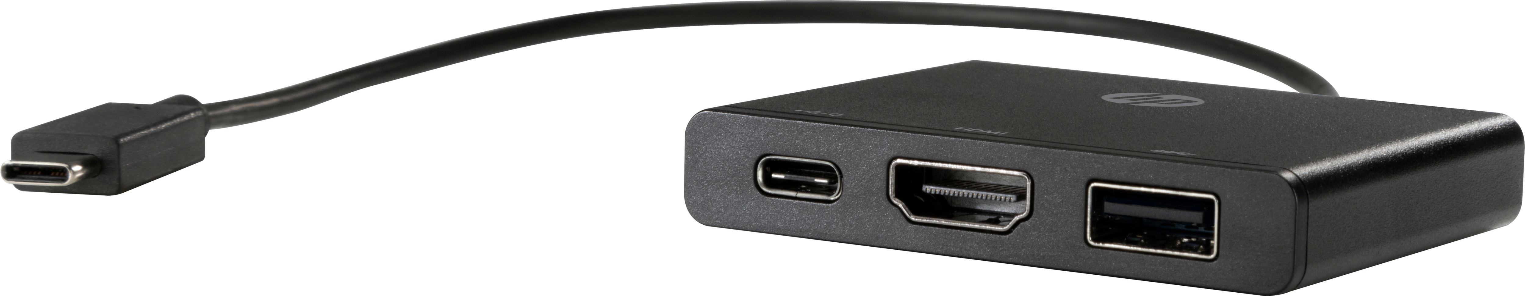 HP USB-C-zu-HDMI/USB 3.0/USB-C Adapter, Schwarz