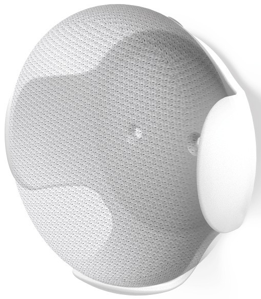 Een wit, bolvormig object met een textuur en een gebogen arm.