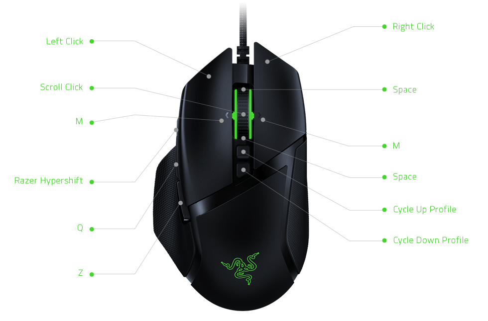 RAZER Gaming Maus Basilisk V2 Kabelgebunden