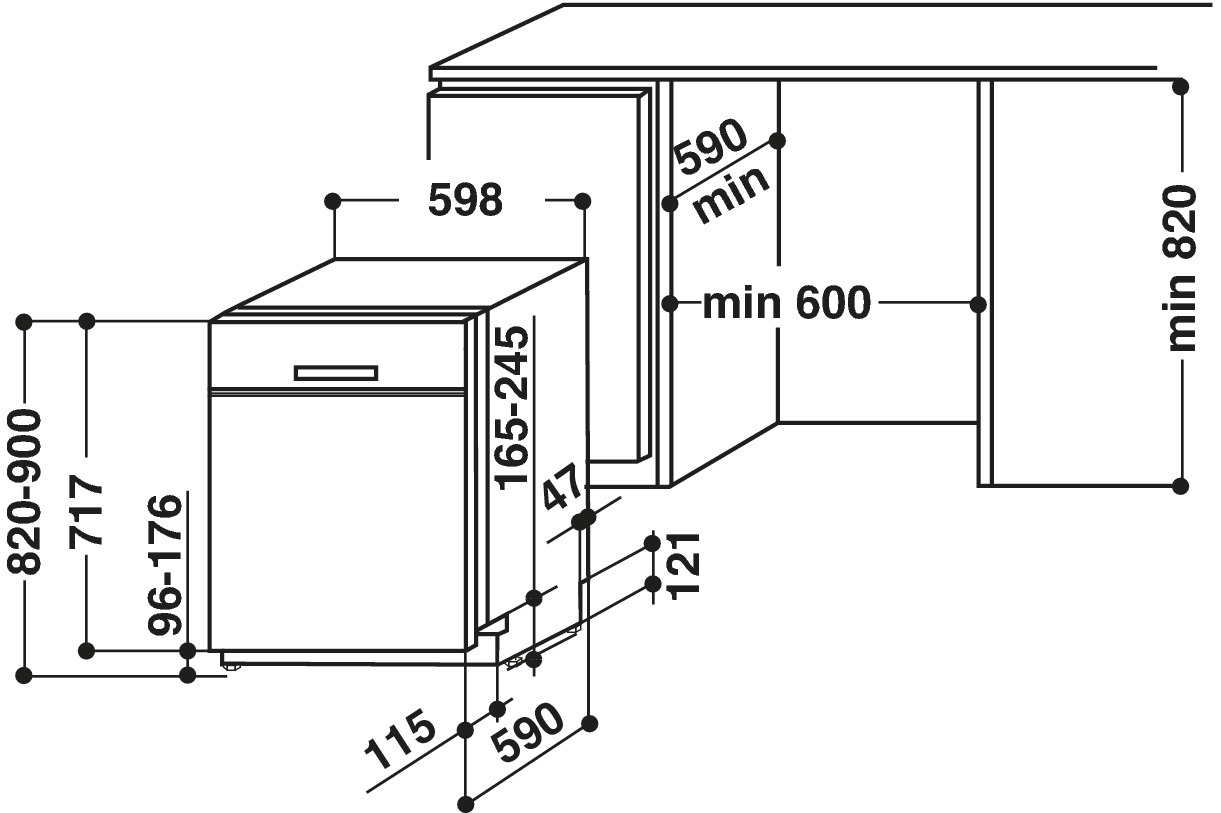 BAUKNECHT BBO 3T333 DLM IA Geschirrspüler (teilintegrierbar, 595 mm breit, 43 dB (A), D)