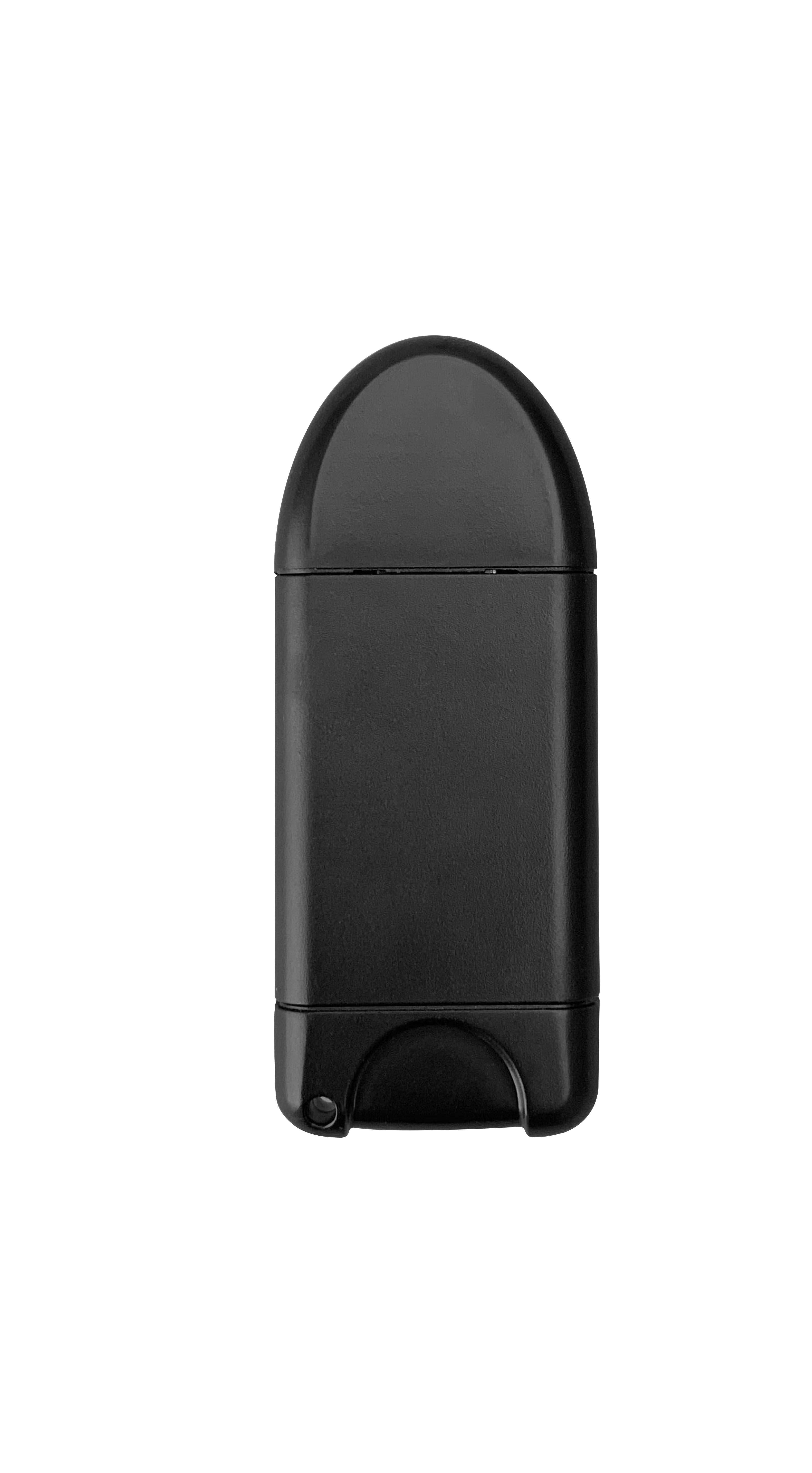 Schwarzer, länglicher USB-Stick.